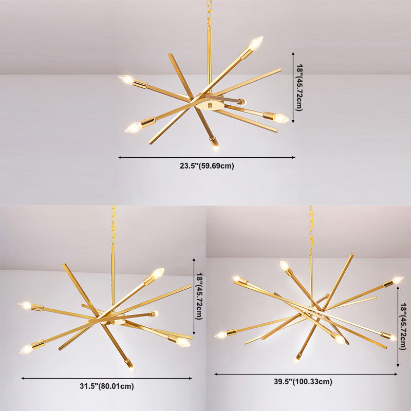 Sputnik kroonluchter lamp Eenvoudige lijnontwerpverlichtingsarmatuur voor woonkamer
