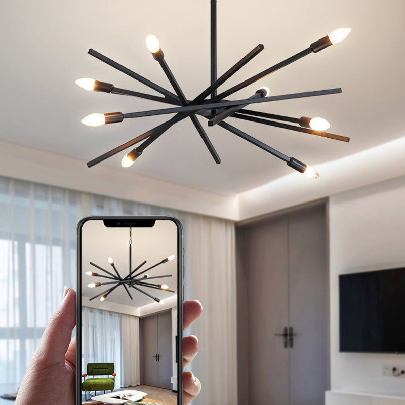 Sputnik kroonluchter lamp Eenvoudige lijnontwerpverlichtingsarmatuur voor woonkamer