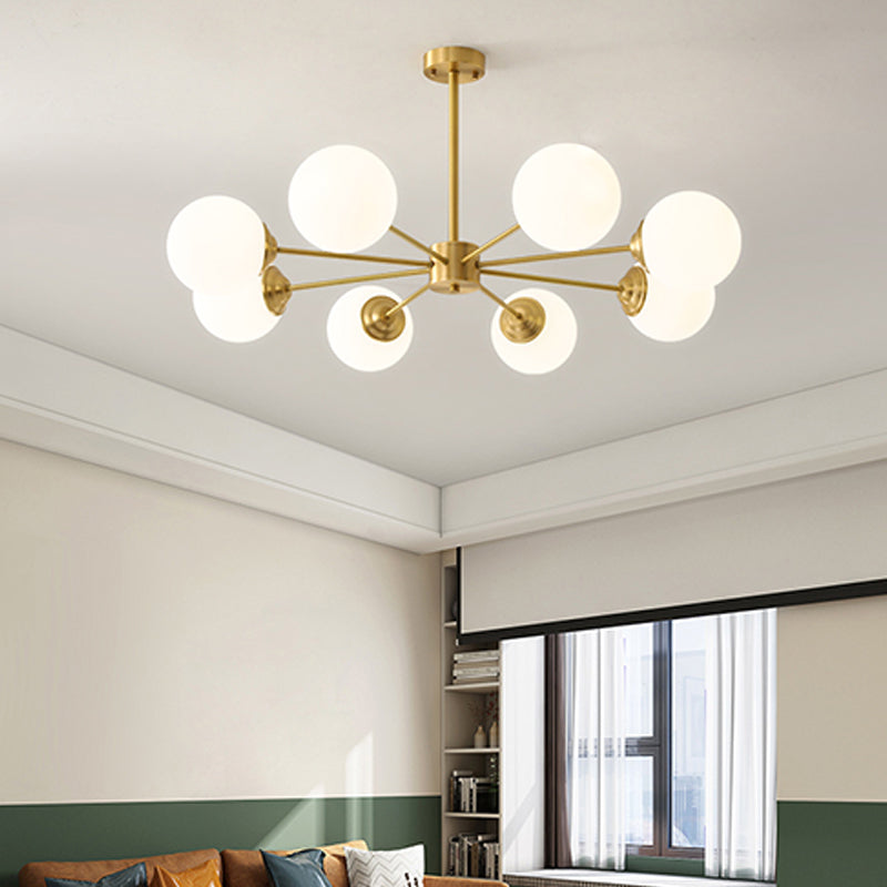 Globe Glass Modernistische kroonluchter Gold Sputnik hanglamp voor woonkamer