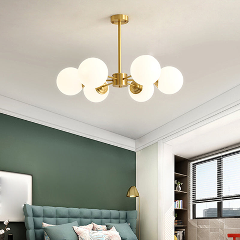 Globe Glass Modernistische kroonluchter Gold Sputnik hanglamp voor woonkamer