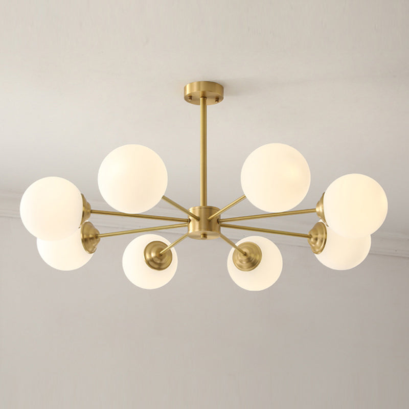 Globe Glass Modernistische kroonluchter Gold Sputnik hanglamp voor woonkamer