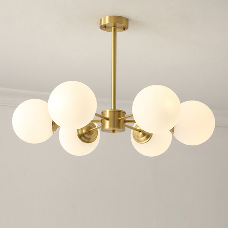Globe Glass Modernistische kroonluchter Gold Sputnik hanglamp voor woonkamer