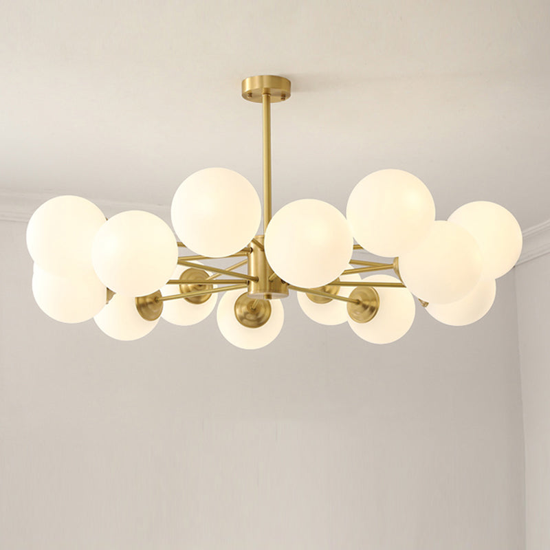 Globe Glass Modernistische kroonluchter Gold Sputnik hanglamp voor woonkamer