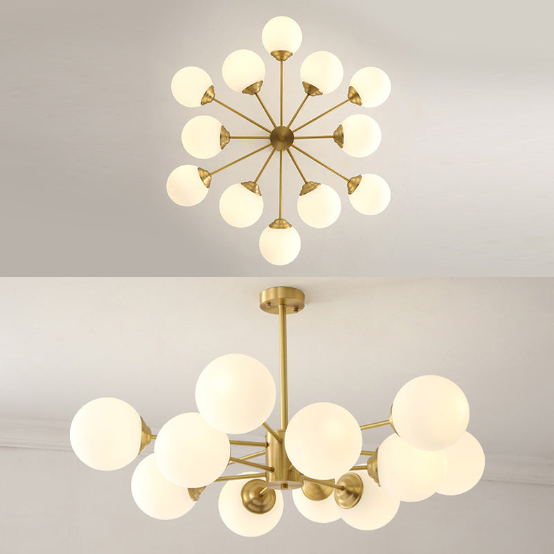 Globe Glass Modernistische kroonluchter Gold Sputnik hanglamp voor woonkamer
