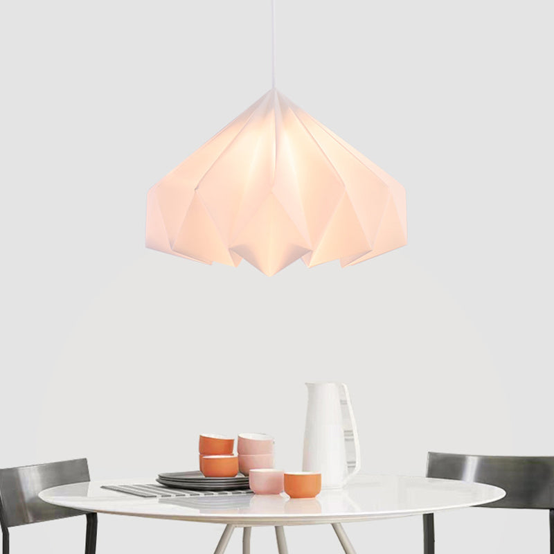 Simplicity Style Modern Hanging Light Geometry Shade White Lighting Fixture for Bedroom