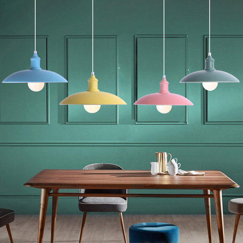 Lampada a ciondolo Macron a 1 luce Style moderna Light Appeding Light con tonalità metallica