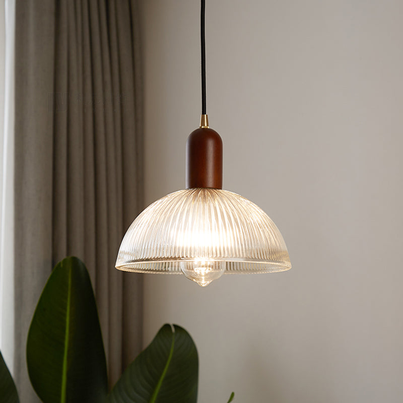 Japaner Stil hängend hängendes, geripptes Glas Einer heller Anhängerlampe für Schlafzimmer