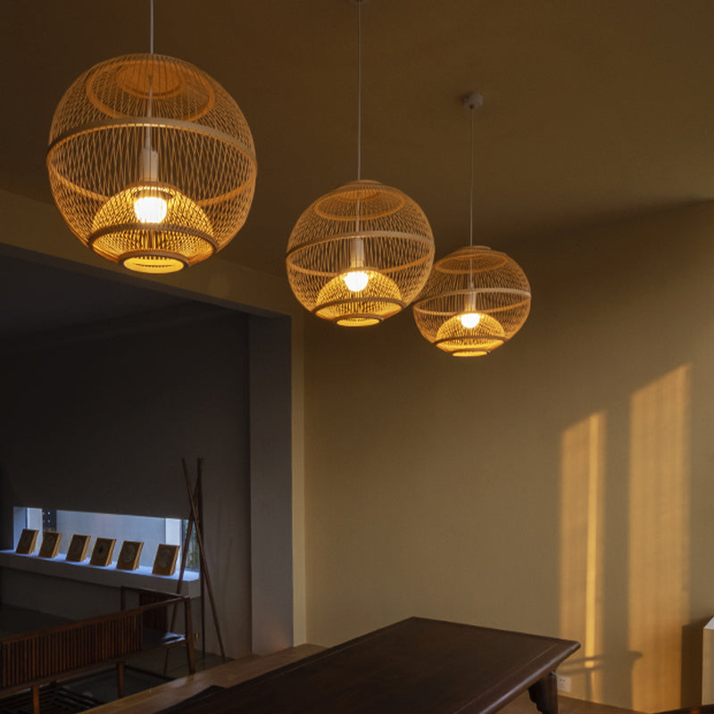 MODERNE MODIQUE BAMBOO PROSITIF LAMBE FORME 1 LUMIÈRE LUMINE BAMBOO PENDANT POUR LE SOIR