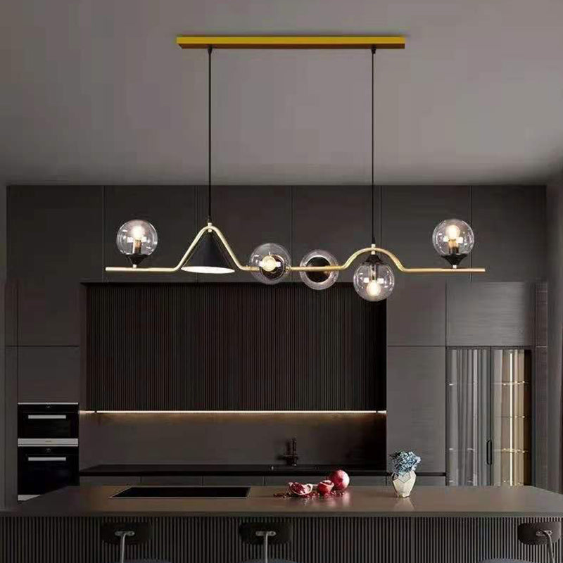 Simplicity Contemporary Island Light with Glass Shade Hanging Light for Sitting Room