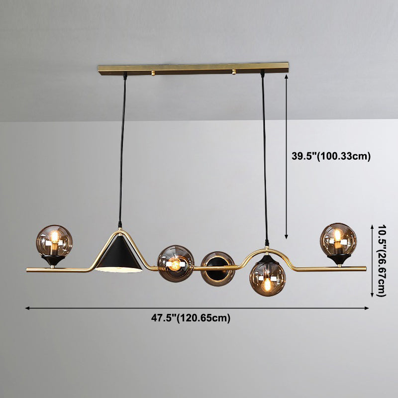 Simplicity Contemporary Island Light with Glass Shade Hanging Light for Sitting Room