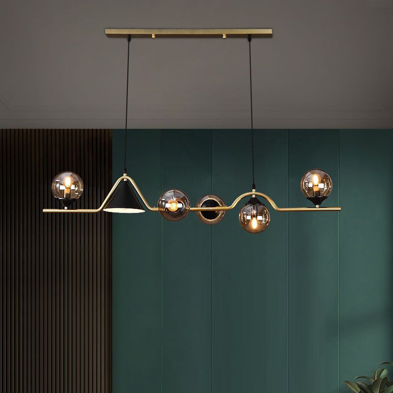 Simplicity Contemporary Island Light with Glass Shade Hanging Light for Sitting Room