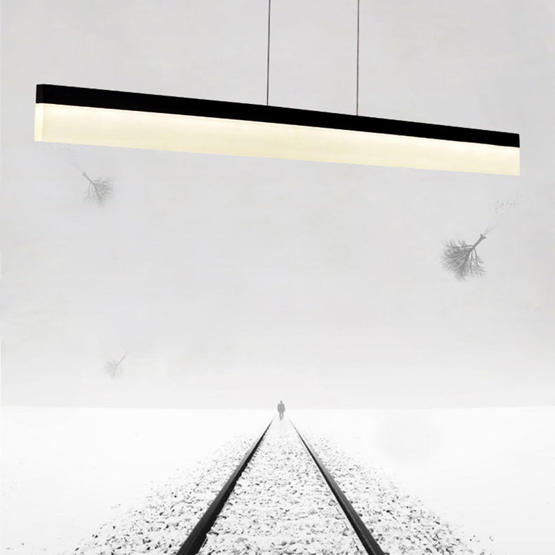 Modern Style Island Light White Acrylic Shade Hanging Lamp for Dining Room