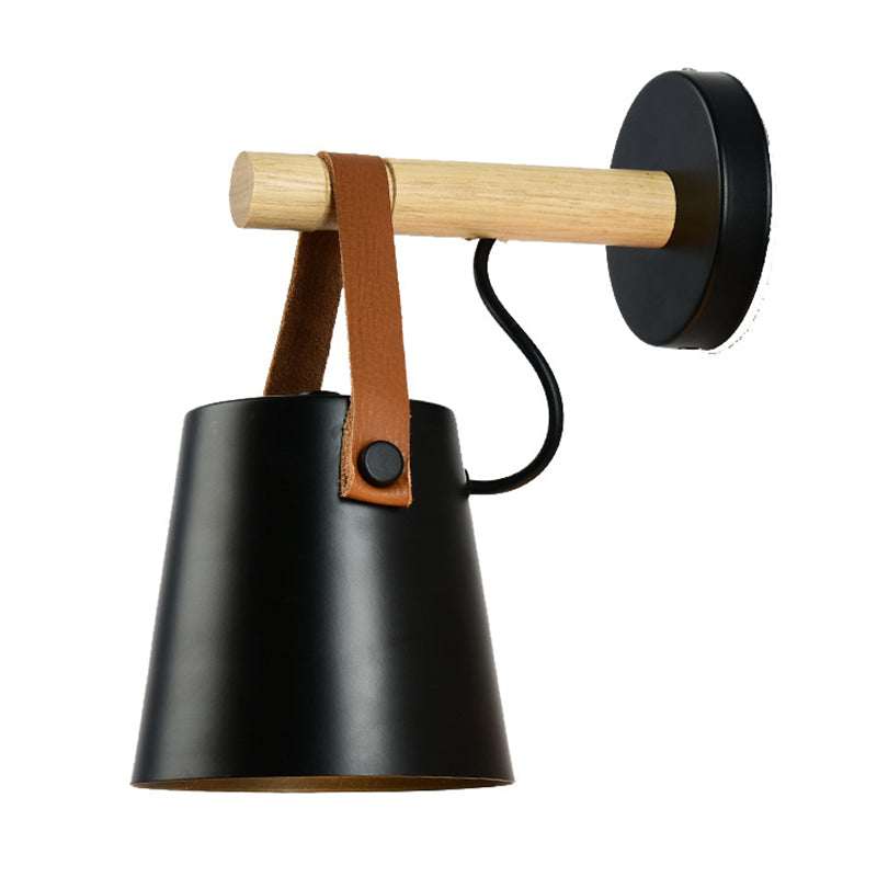 Zeitgenössische minimalistische Holzwandleuchte Ein-Bulb-Wandleuchte für Wohnzimmer