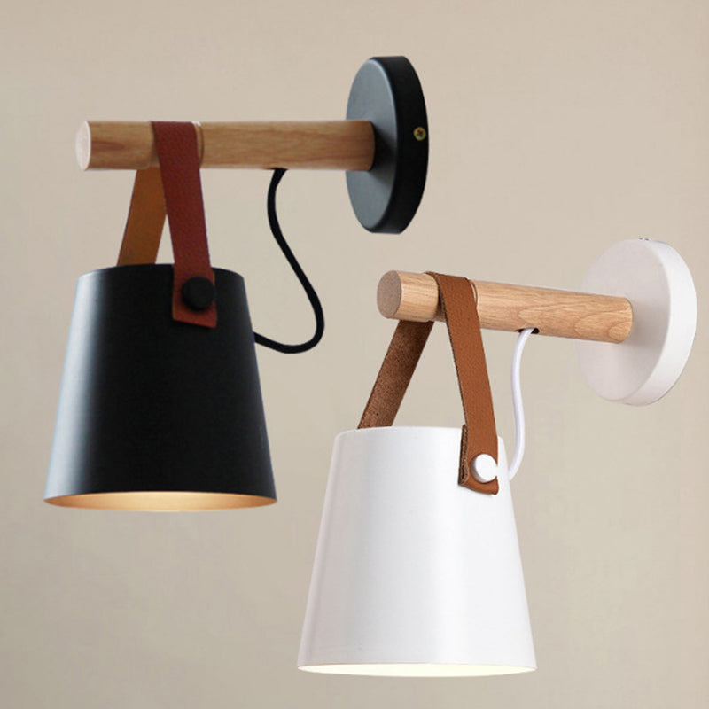 Zeitgenössische minimalistische Holzwandleuchte Ein-Bulb-Wandleuchte für Wohnzimmer