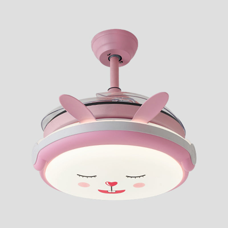 Cartoon Children dormitorio colgante ventilador de ventilador de ventilador de animales semi rascilla de techo luz de techo
