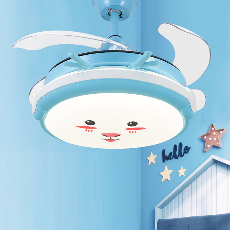 Cartoon Children dormitorio colgante ventilador de ventilador de ventilador de animales semi rascilla de techo luz de techo