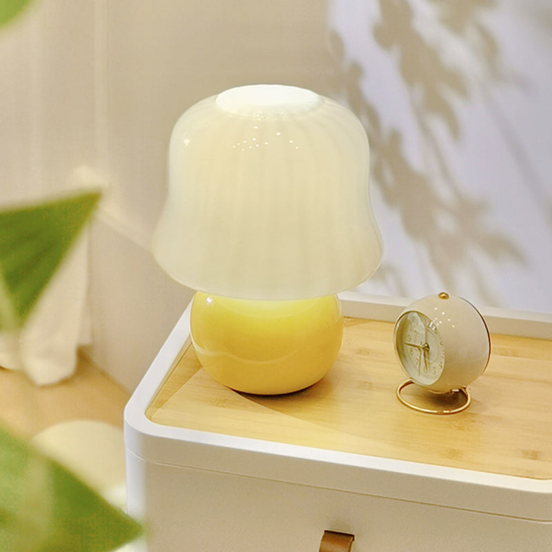 Light a bulloni da tavola moderna vetro giallo da scrivania da funghi per soggiorno camera da letto