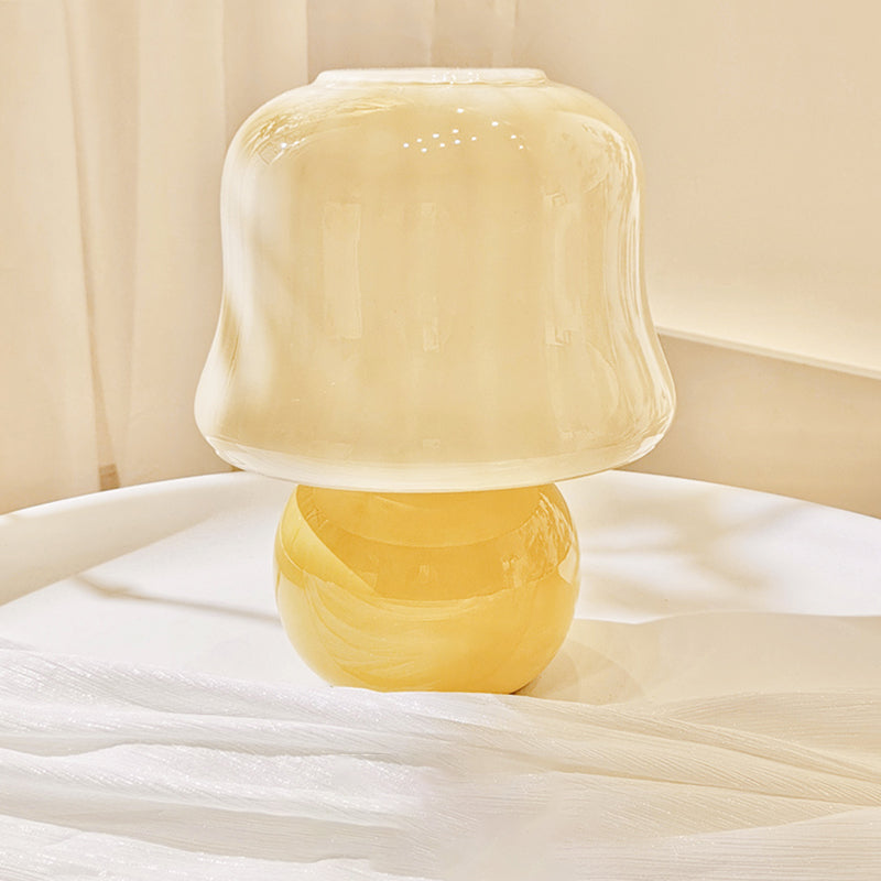 Light a bulloni da tavola moderna vetro giallo da scrivania da funghi per soggiorno camera da letto