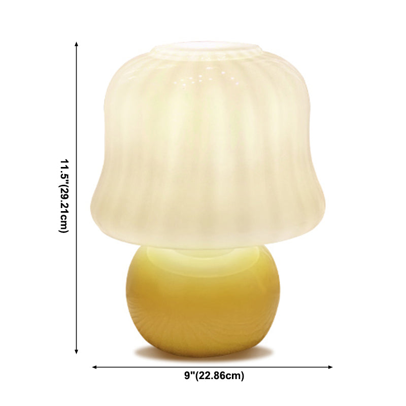 Light a bulloni da tavola moderna vetro giallo da scrivania da funghi per soggiorno camera da letto