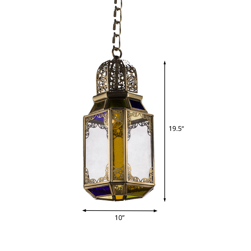 1 Kopfhänger Beleuchtung Vintage Lantern Metall Hanging Deckenlampe im Messing für Schlafzimmer