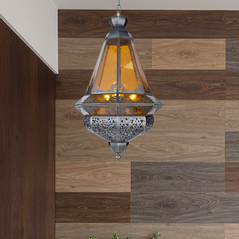 1-licht hangende lamp vintage woonkamer hanglamp met kegel metalen schaduw in grijs
