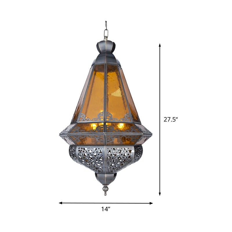 1-Light Hanging Lamp Vintage Living Room Pendant Light with Cone Metal Shade in Grey