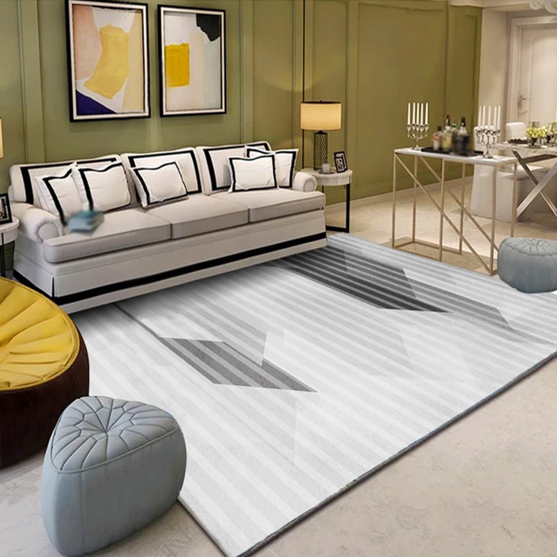 Apricot Modern Area Rug Geometric Pattern Polyester Area Carpet Stain Resistant Rug for Home Decor