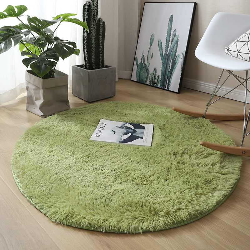Round Plain Shag Trug Polyester Modern tapijt Non-slip achterbreien binnen tapijt voor woonkamer