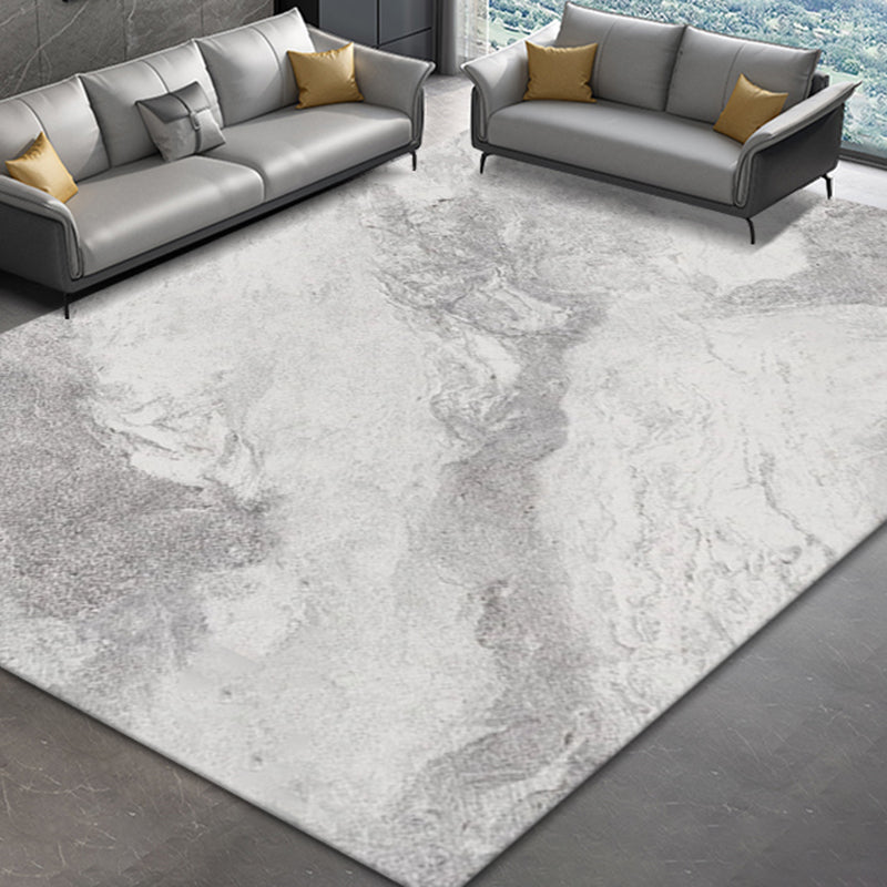 Light Grey Modern Rug Blending Graphic Industrial Rug Non-Slip Backing Rug for Home Decor