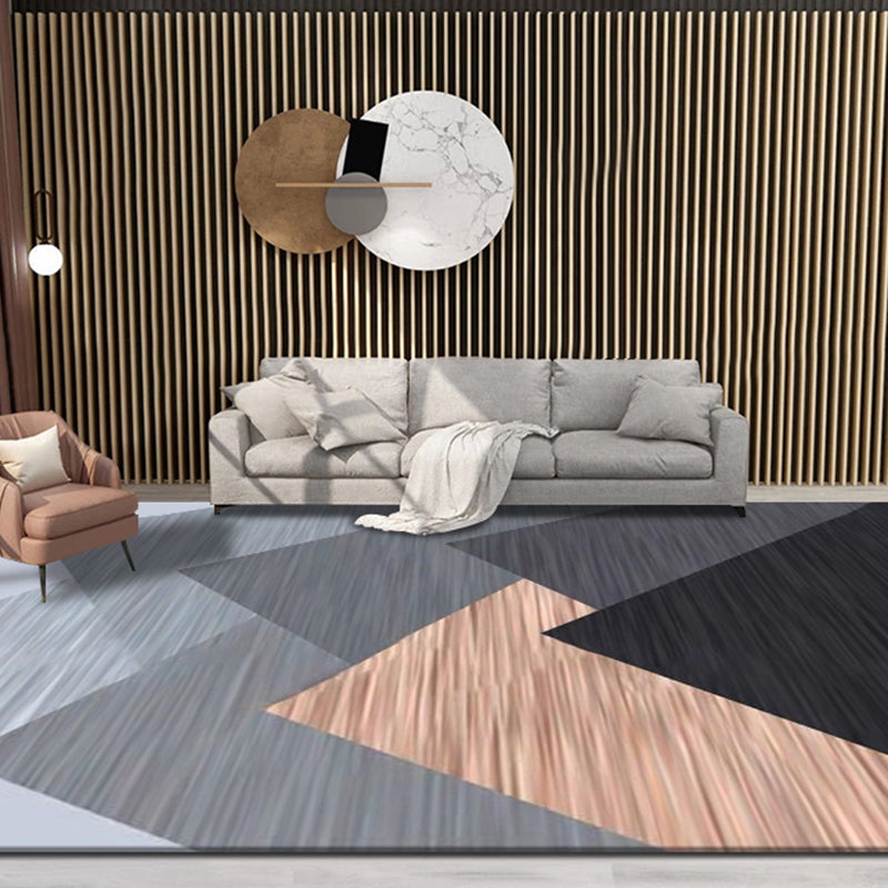 Light Gray Modern Carpet Blending Graphic Carpet Stain Resistant Carpet for Living Room