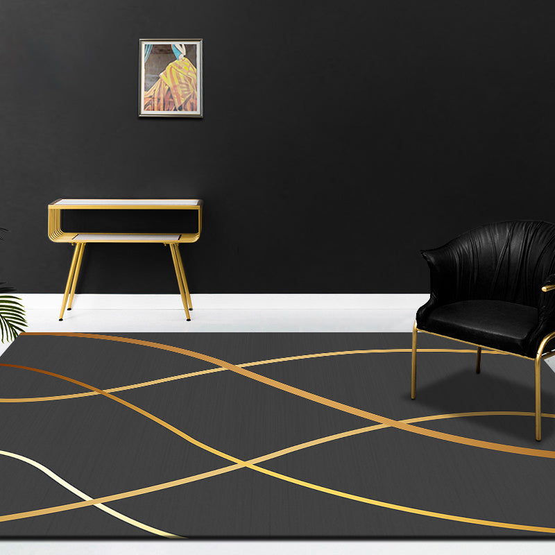 Orange Modern Carpet Blending Striped Carpet Non-Slip Backing Carpet for Home Decor