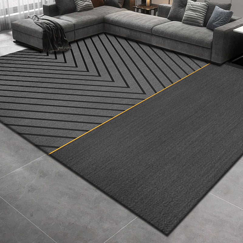 Orange Modern Carpet Blending Striped Carpet Non-Slip Backing Carpet for Home Decor