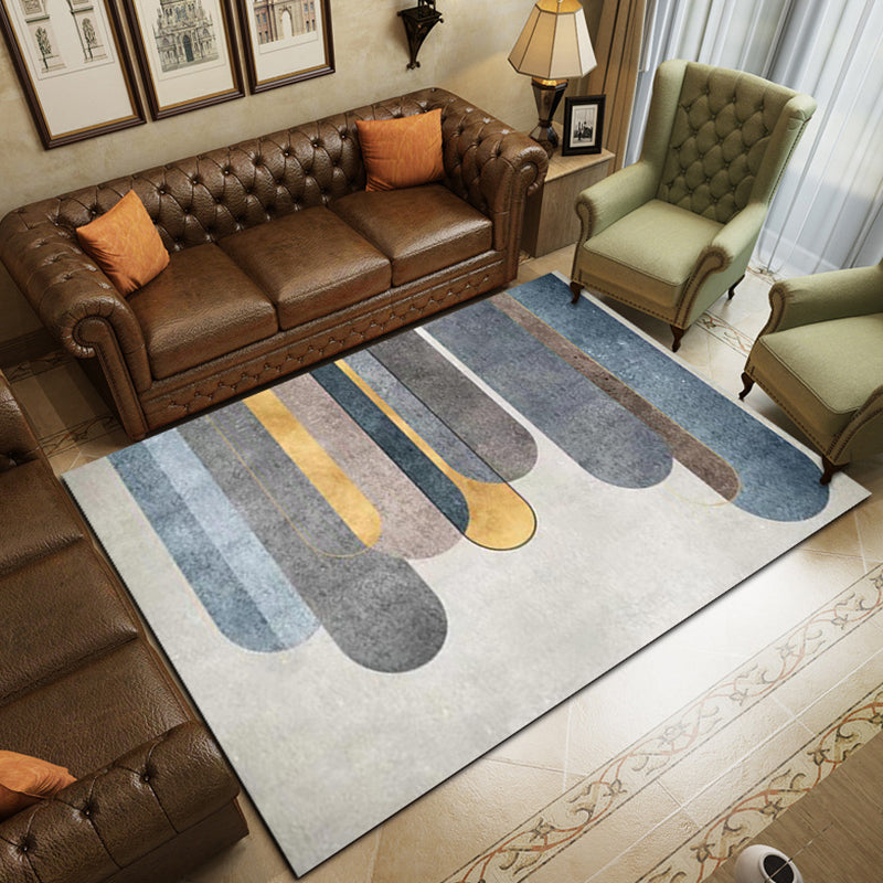 Gold Simplicity Rug Polyester Color Block Rug Washable Rug for Living Room