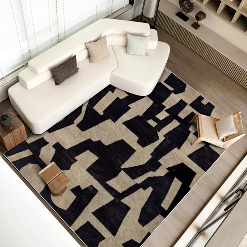 Stylish Geometric Print Rug Modern Polyester Area Rug Stain Resistant Carpet for Home Decor