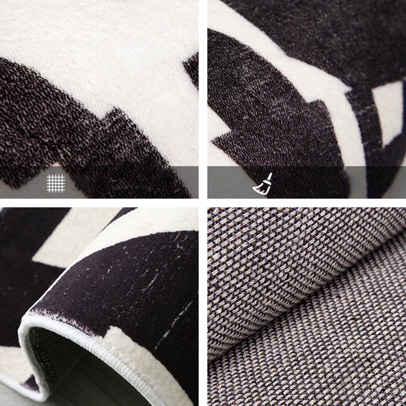 Stylish Geometric Print Rug Modern Polyester Area Rug Stain Resistant Carpet for Home Decor