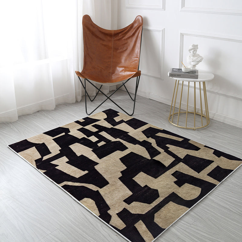 Stylish Geometric Print Rug Modern Polyester Area Rug Stain Resistant Carpet for Home Decor