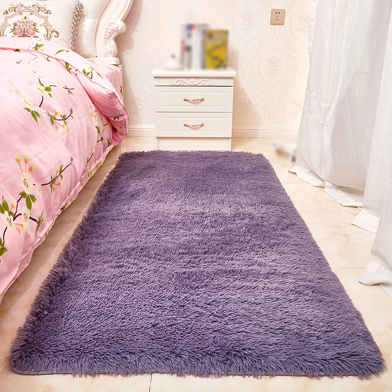 Calming Home Decoration Rug Solid Shag Carpet Polyester Pet Friendly Area Rug for Home Decoration