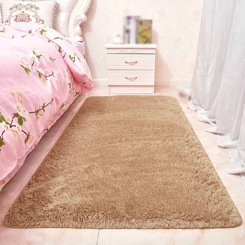 Calming Home Decoration Rug Solid Shag Carpet Polyester Pet Friendly Area Rug for Home Decoration