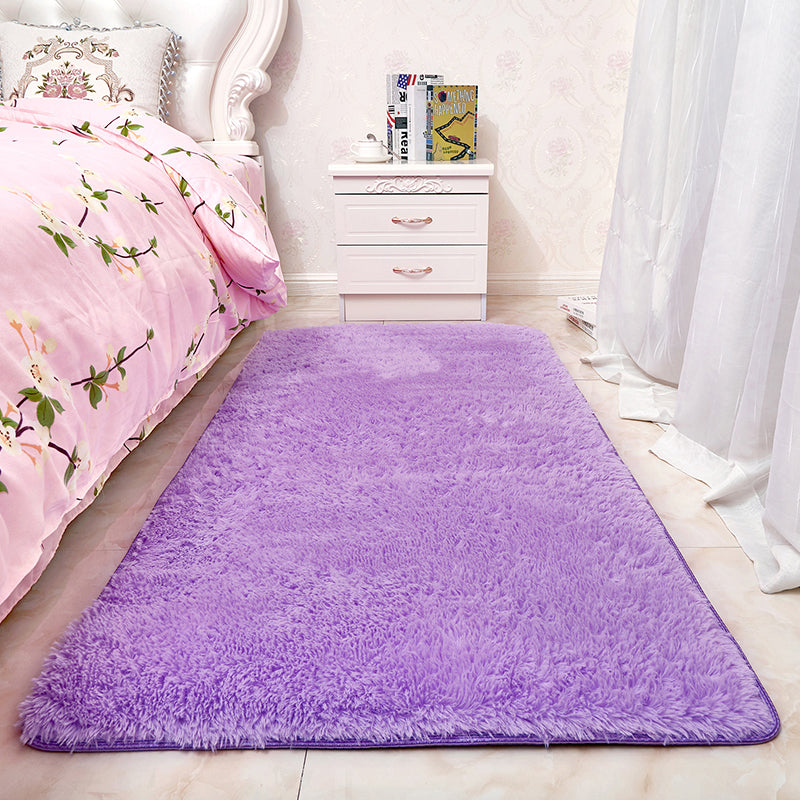Calming Home Decoration Rug Solid Shag Carpet Polyester Pet Friendly Area Rug for Home Decoration