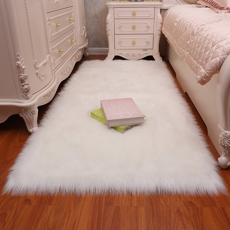 Relaxing Solid Shag Rug Polyester Area Rug Pet Friendly Indoor Carpet for Home Decoration