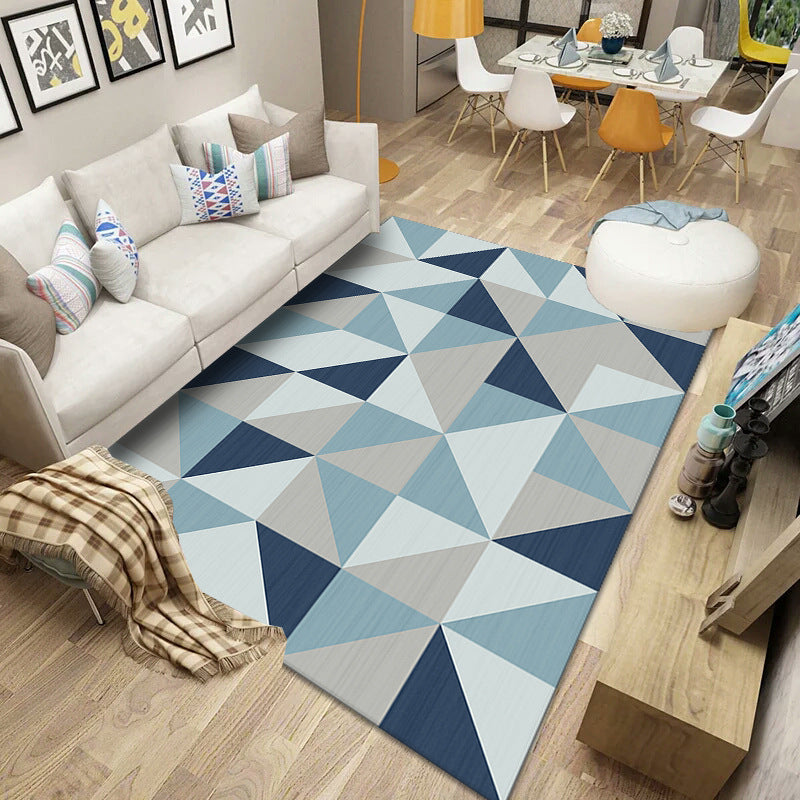 Modern Geometric Print Rug Washable Carpet Washable Polyester Indoor Rug for Living Room