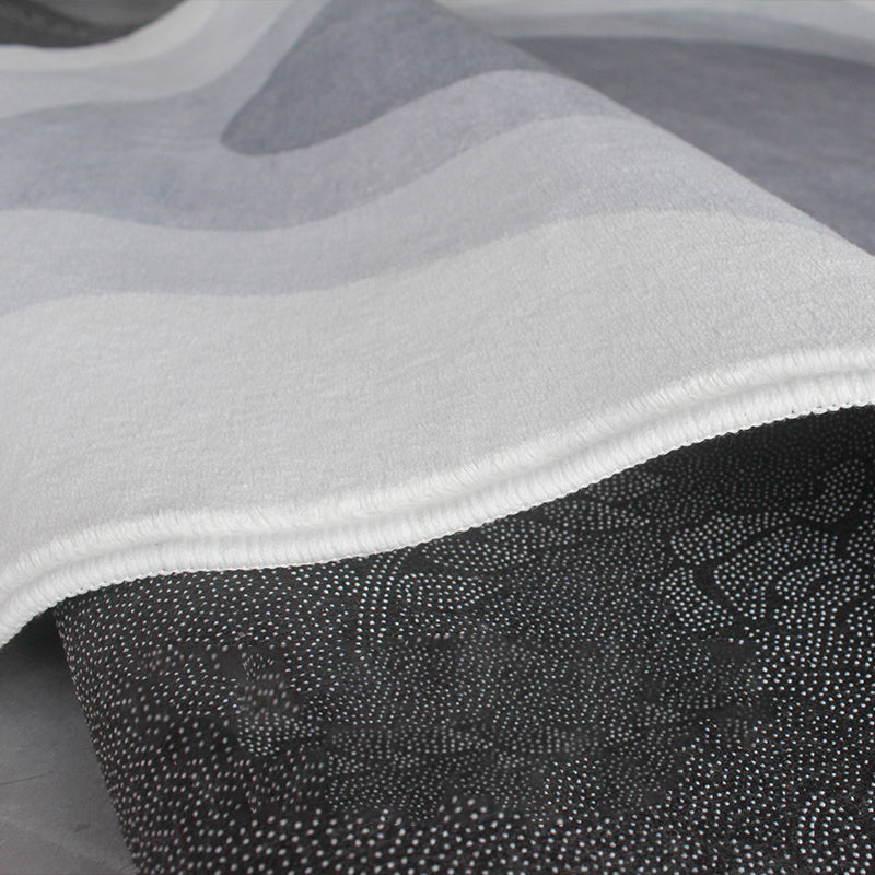 Grey Geometric Print Rug Modern Polyester Area Rug Stain Resistant Carpet for Home Decor