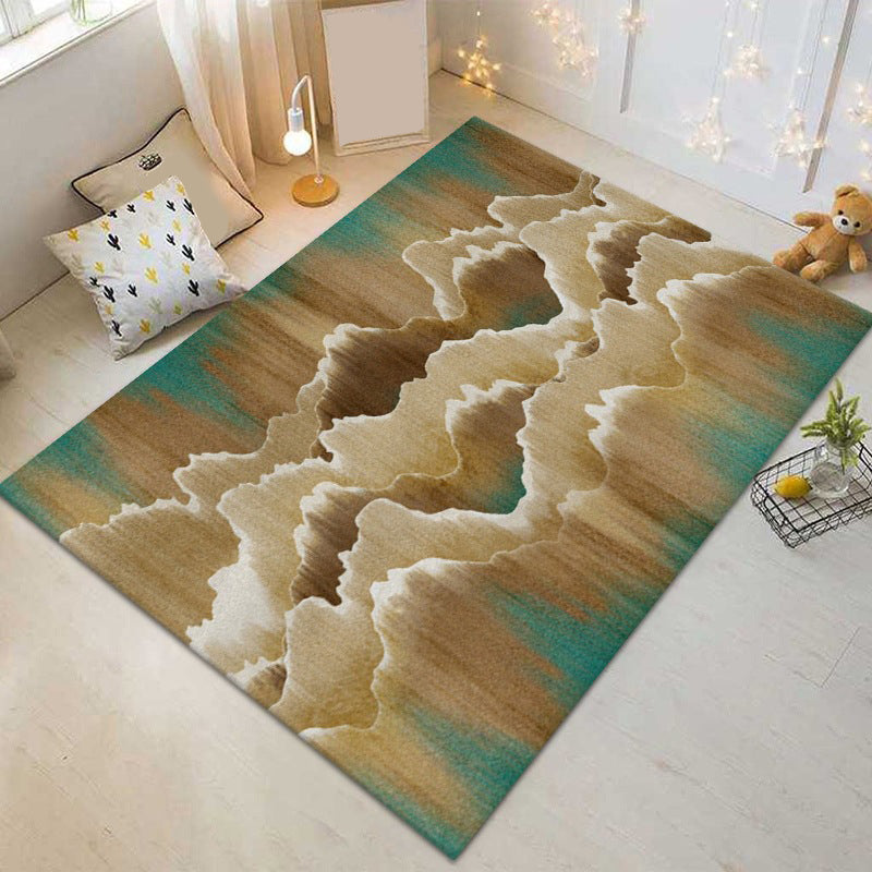 Light Green Minimalist Rug Polyester Graphic Rug Washable Rug for Living Room