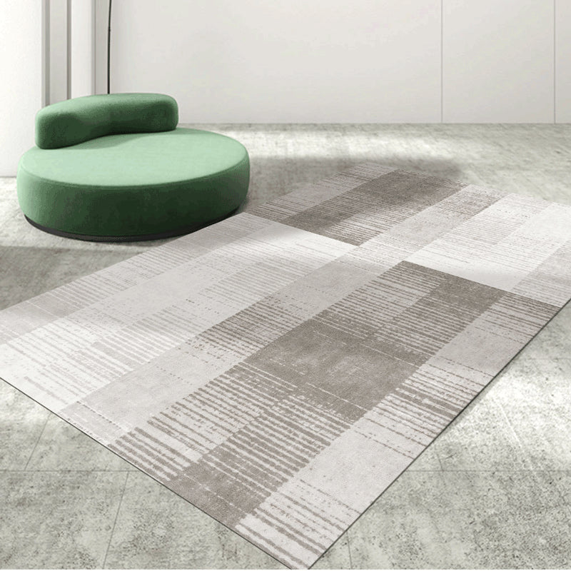 Minimalist Indoor Rug Geometric Pattern Carpet Polyester Stain Resistant Area Rug for Living Room