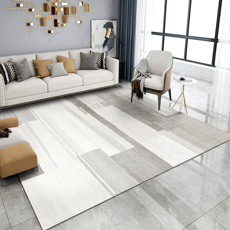 Minimalist Indoor Rug Geometric Pattern Carpet Polyester Stain Resistant Area Rug for Living Room