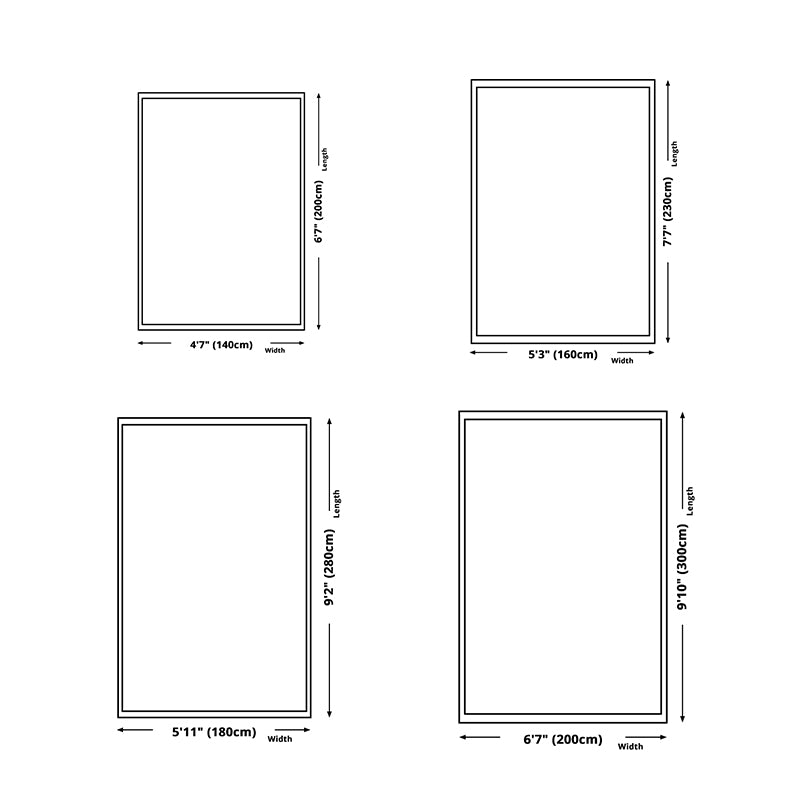 Modern Living Room Area Carpet Geometric Pattern Polyester Area Rug Anti-Slip Easy Care Area Rug