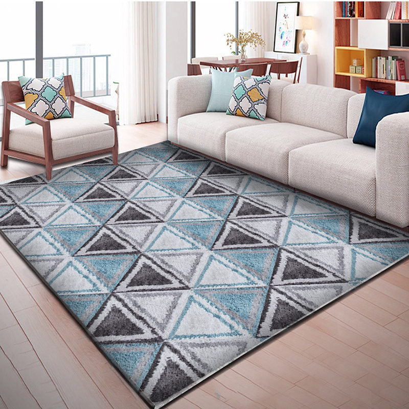 Modern Harlequin Printed Rug Polyester Carpet Non-Slip Backing Indoor Rug for Home Decoration
