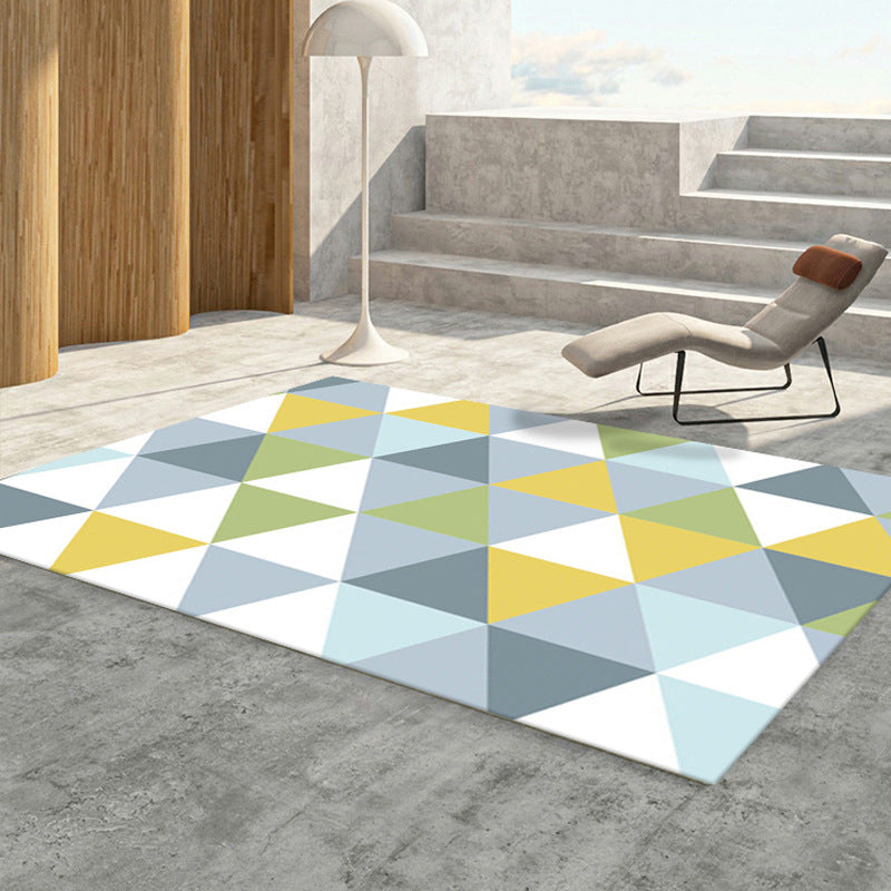 Simplicity Matrix Pattern Carpet Polyester Indoor Rug Stain Resistant Area Rug for Living Room