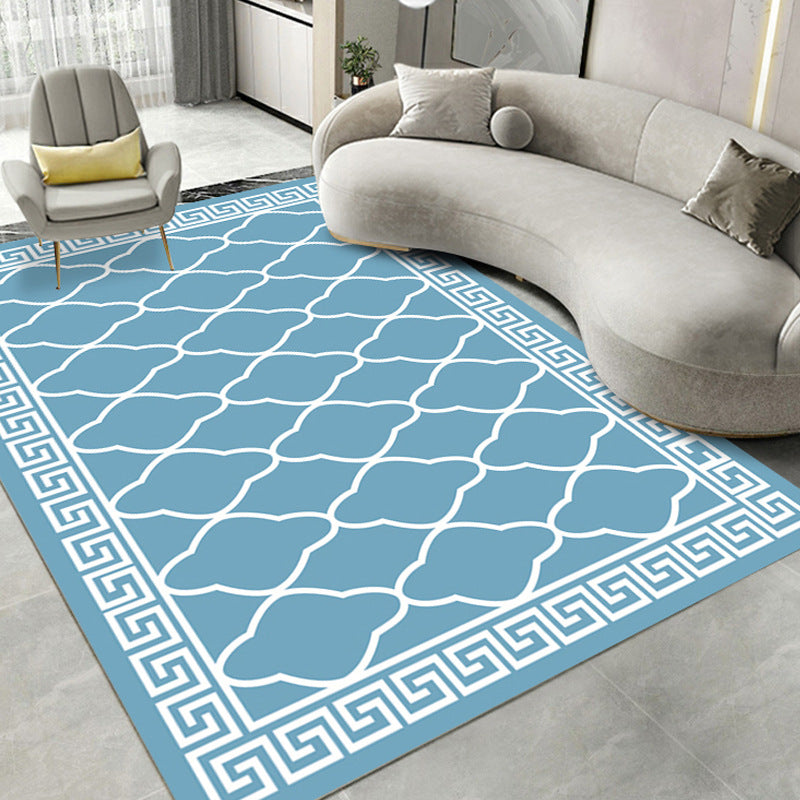 Simplicity Matrix Pattern Carpet Polyester Indoor Rug Stain Resistant Area Rug for Living Room