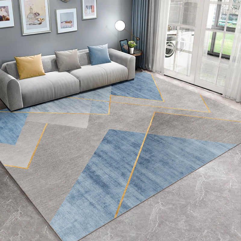 Simplicity Triangle Pattern Rug Polyester Indoor Carpet Stain Resistant Area Rug for Living Room